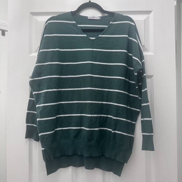 Cents of Style Sweaters - Green Cents of Style Emmy Striped Pullover Sweater Size L/XL